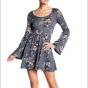 Bell Sleeve Floral Sweater Dress